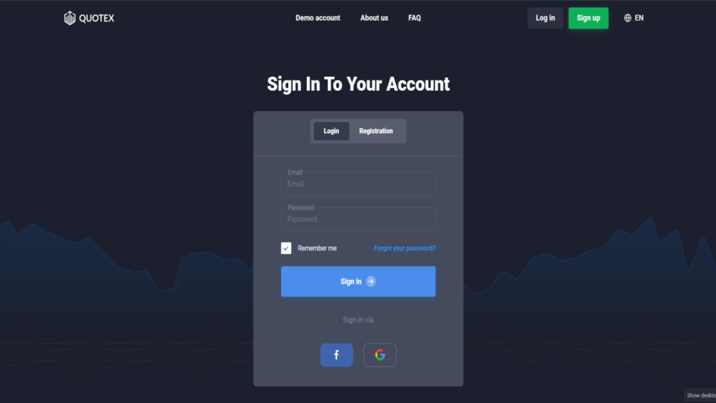 how to login quotex